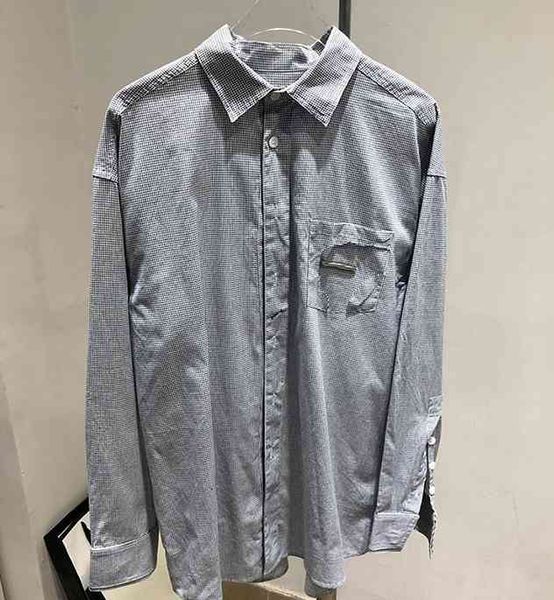 

shirt 2021 autumn and winter women's oversize mid-length plaid c1od, White