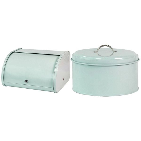 

metal bread box kitchen storage containers light green & cake cookies moistureproof sealing ring bottles jars