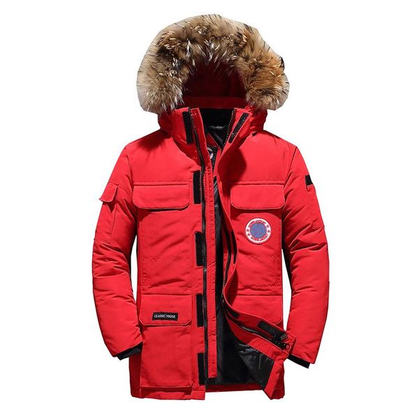 

men's down & parkas 90%down jackets men winter jacket fashion thick warm fur white duck coats casual man waterproof, Black
