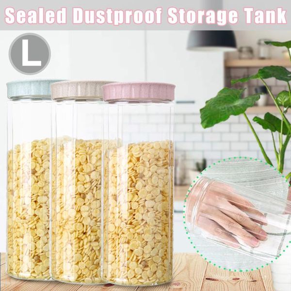 

storage bottles & jars simple multicolor kitchen grains sealed jar plastic transparent household tank keeping dry