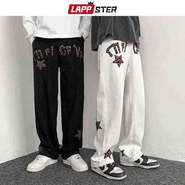 Lappster Мужчины японская уличная одежда мешковатые джинсы 2022 Мужские белые харадзюку гарем брюки джинсовый