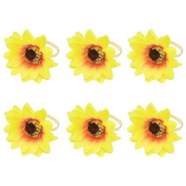 

napkin rings 6pcs sunflower pattern wedding table decoration family gatherings everyday use buckle holder
