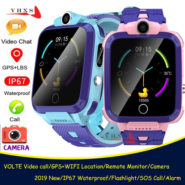 

new smart 4g remote camera gps wi-fi kids children students wristwatch sos video call ip67 waterproof monitor tracker location watch