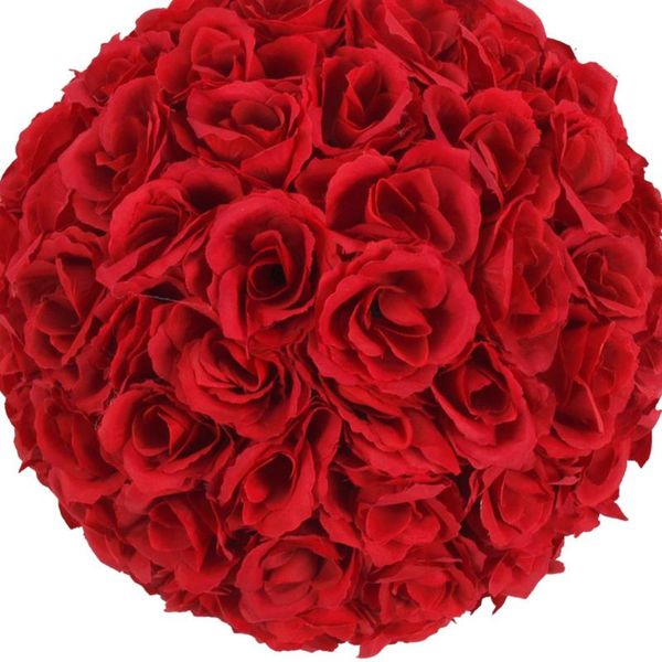 

5pcs 25cm flower balls wedding decoration wine red decorative flowers & wreaths