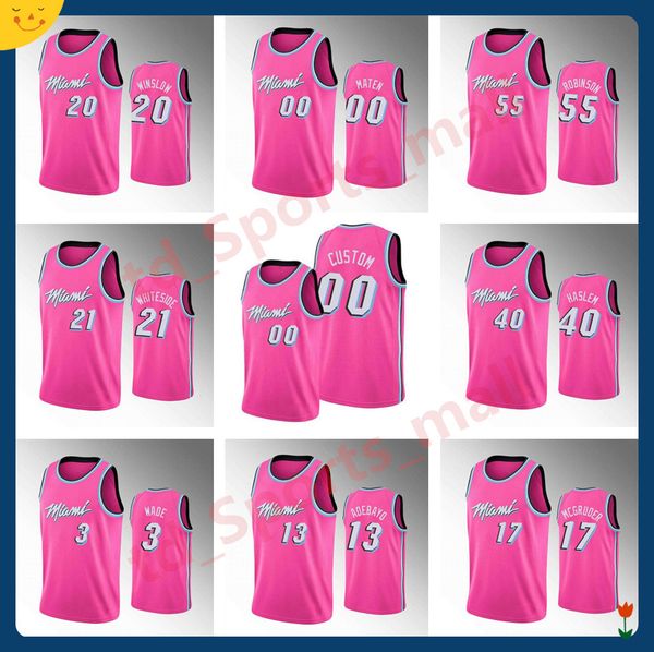 

75th anniversary diamond basketball jerseys 2021/22 printed men jimmy butler bam ado tyler herro dwyane wade earned pink custom jersey, Black;red