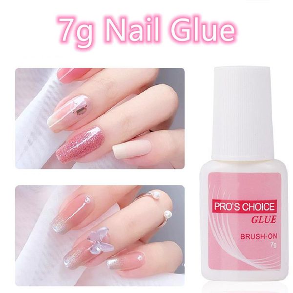 

7g nail glue 100% fake tips acrylic accessories tool false extension nails, Red;gold