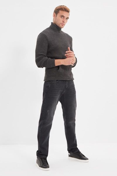 

men's jeans trendyol male regular fit harrow destroylu tmnaw22je0211, Blue