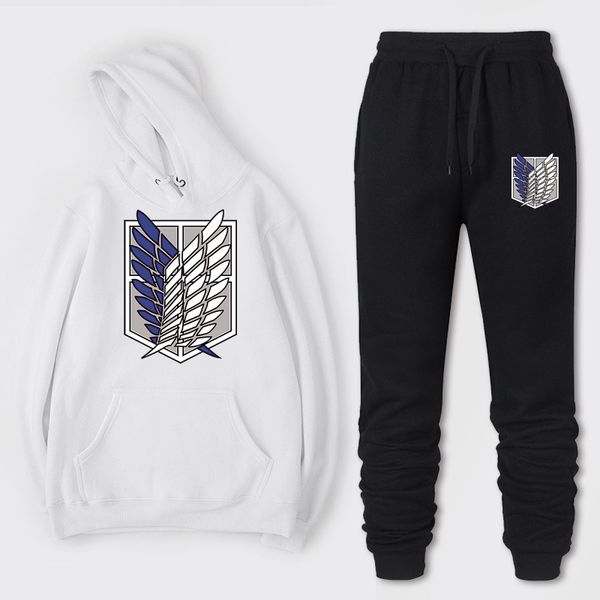 

new product anime tracksuits 2021 attack giant investigation corps printed fashion hooded sweater casual trousers men's and women', Gray