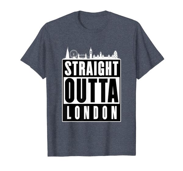 

Straight Outta London T-Shirt with Silhouette of the City, Mainly pictures