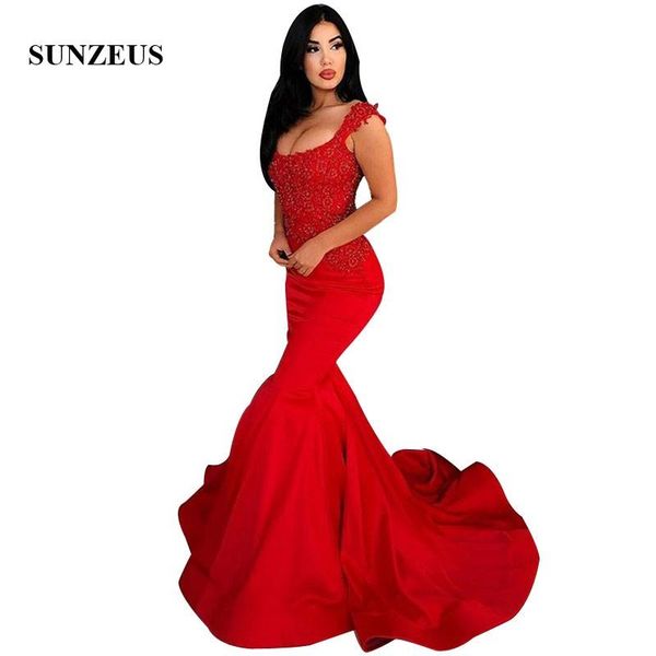 

party dresses beaded appliques mermaid evening 2021 arrivals long red formal gowns women, White;black