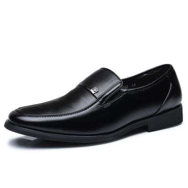 

leather shoes for men breathable formal mocassin homme dress, Black