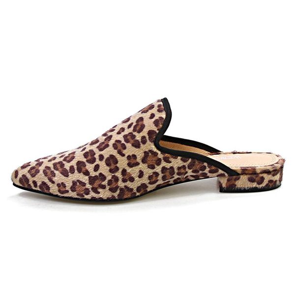 

slippers wetkiss leopard 2021 women slides summer low heels woman shoes ladies pointed toe mules female, Black