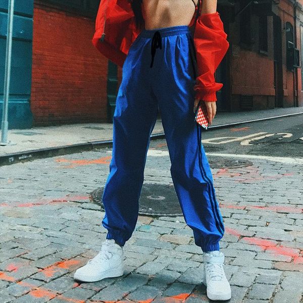 

women's pants & capris 2021 -selling sports striped ribbon loose casual for women, Black;white