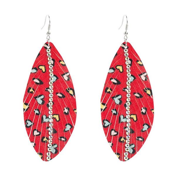 

arrival leopard print genuine leather teardrop earring for women fashion valentine's day gift earrings dangle & chandelier, Silver