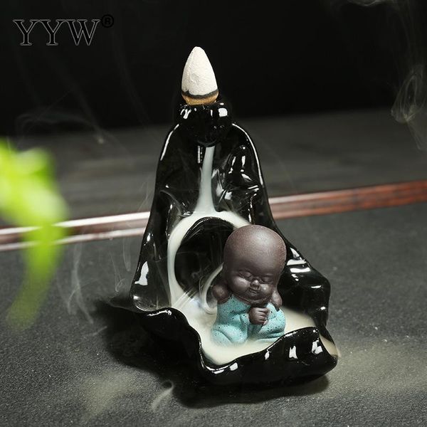 

fragrance lamps incense stick and cone holder backflow burner waterfall censer aroma smoke little monk rockery home decor