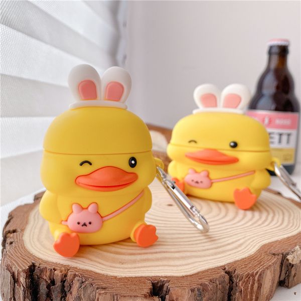 

for airpods pro 2 1 cases 3d cute cartoon blinking duck protective silicone case cover for air pods 3 shockproof earphone accessories with h