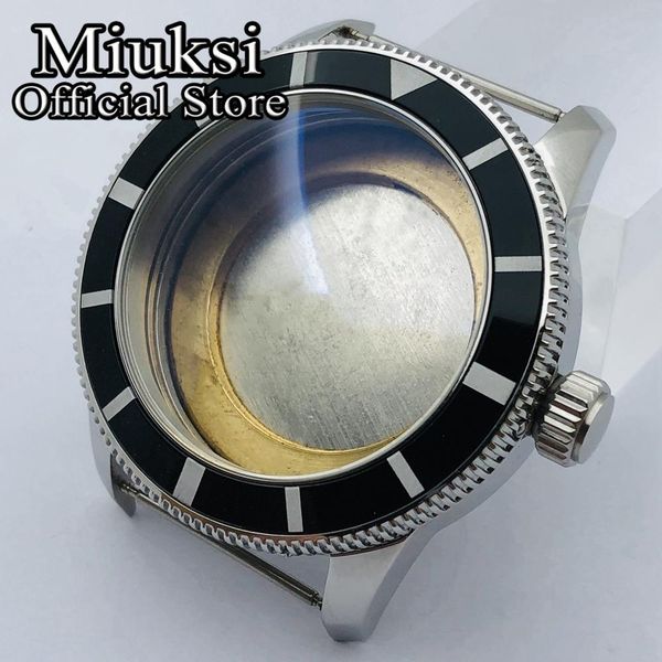 

46mm polished stainless steel case fit eta 2836, miyota 8215 821a 8205, mingzhu dg 2813 3804, seagull 1612 movement, Black;blue