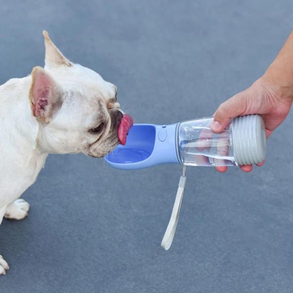 

dog bowls & feeders 380ml+180g animals portable water bottle puppy cat pet drinking dispensador for outdoor travels feeder
