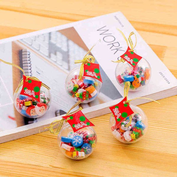 

1528 christmas ball eraser student gifts priz rubber stationery