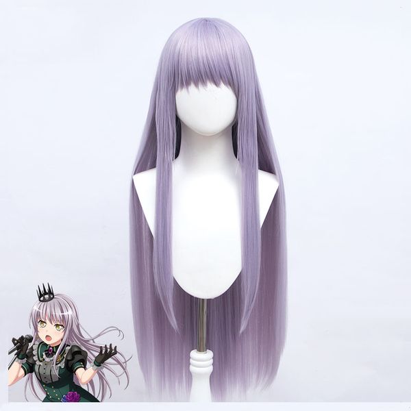 Parrucca Cosplay BanG Dream Roselia Minato Yukina Capelli sintetici viola per donna