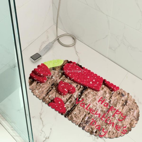 

bath mats valentine's day bathroom mat non-slip el floor kitchen suction cup