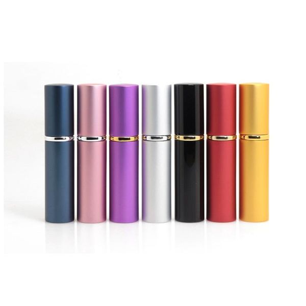 

storage bottles & jars 10pcs empty aluminum 5ml perfume bottle refillable travel atomizer mini glass spray