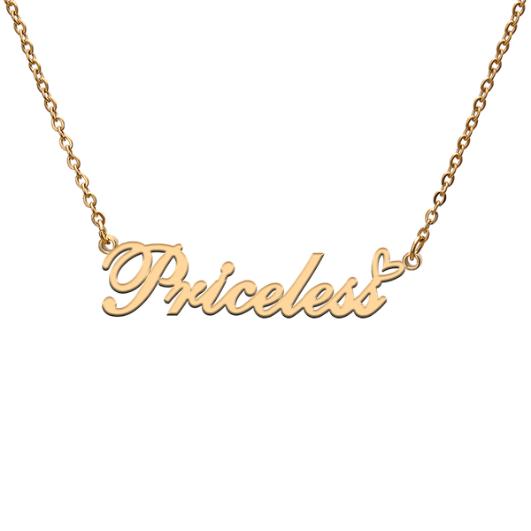 

charms god with love heart personalized character necklace name priceless for friend jewelry gift, Bronze;silver