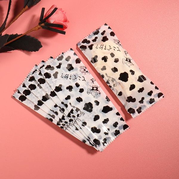 

gift wrap 200pcs/lot peanut nougat bag black clouds pattern on white cow decor party diy handmade wedding sugar plastic candy wrapper