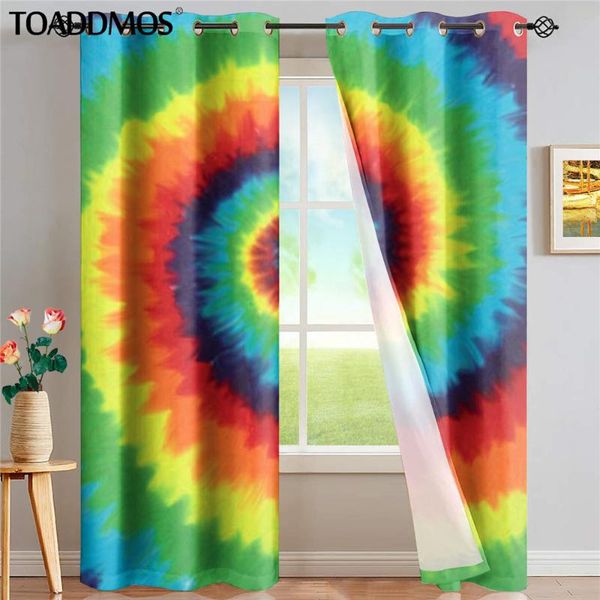 

curtain & drapes toaddmos colorful tie dye pattern fashion design european style modern window bedroom decor high shading curtains