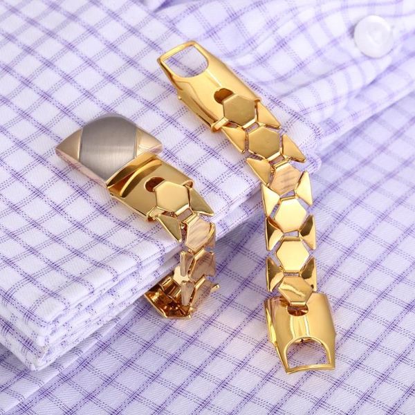 

2020 new arrival gold cufflinks with chain for men wedding gifts shirt cuff links buttons men's jewelry accessory cufflink cuffs1, Silver;golden