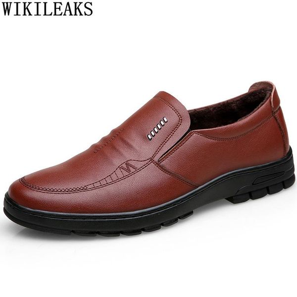 

casual business mens wedding dress formal shoes genuine leather loafers office 2021 slip on men chaussure, Black