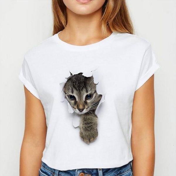 

cat funny female casual and mens t shirts women cute cartoon fashion short sleeve ulzzang kawaii streetwear grunge harajuku, White;black