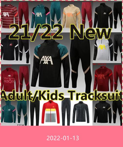 

21/22 the reds survetement soccer tracksuits 2021 2022 men kids kit set training suit jogging hoodies jackets uniforms jerseys, Black