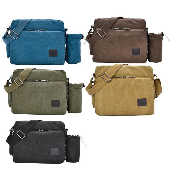 

postman bag multi-pocket shoulder wallet canvas multifunctional messenger handbag travel coin purse wallets, Red;black