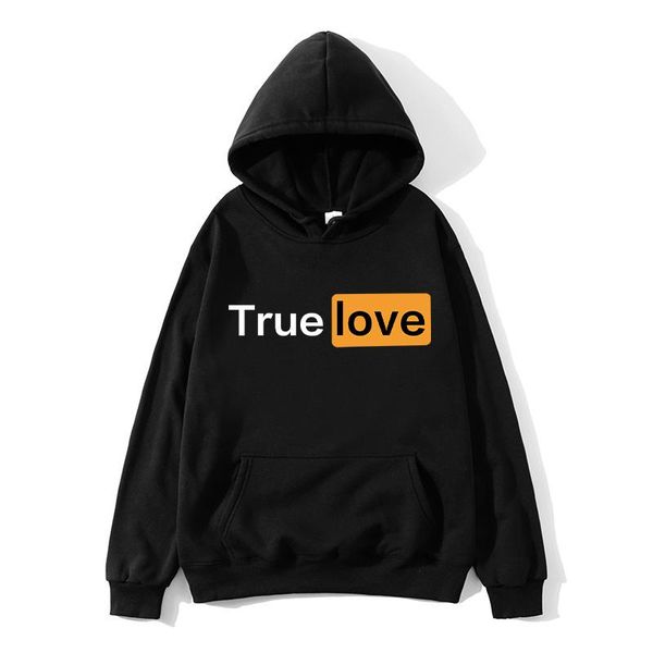 

men's hoodies & sweatshirts hoodie sweatshirt men women true love couple print moletom skateboard harajuku streetwear clothing, Black