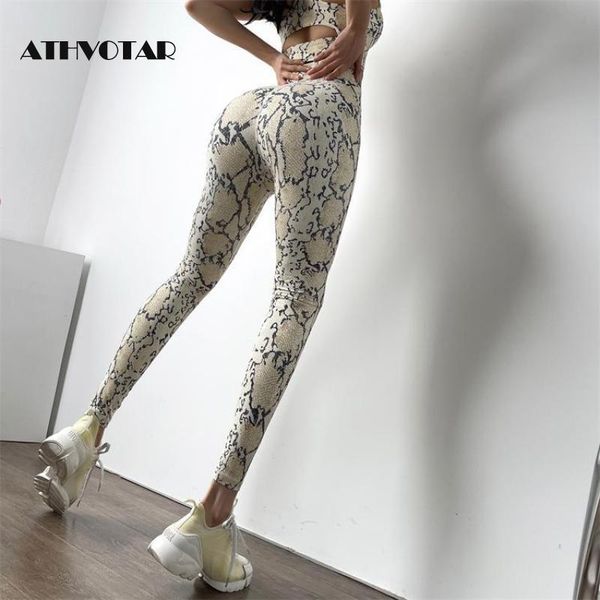 

women's leggings athvotar women high waist serpentine print fitness sports gym workout runnning pants legging, Black