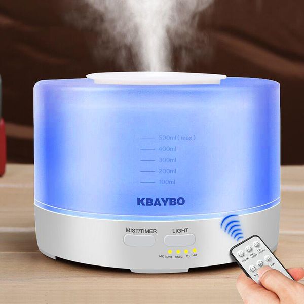 

500ml remote control ultrasonic air aroma humidifier with 7 color led lights electric aromatherapy essential oil diffuser humidifiers