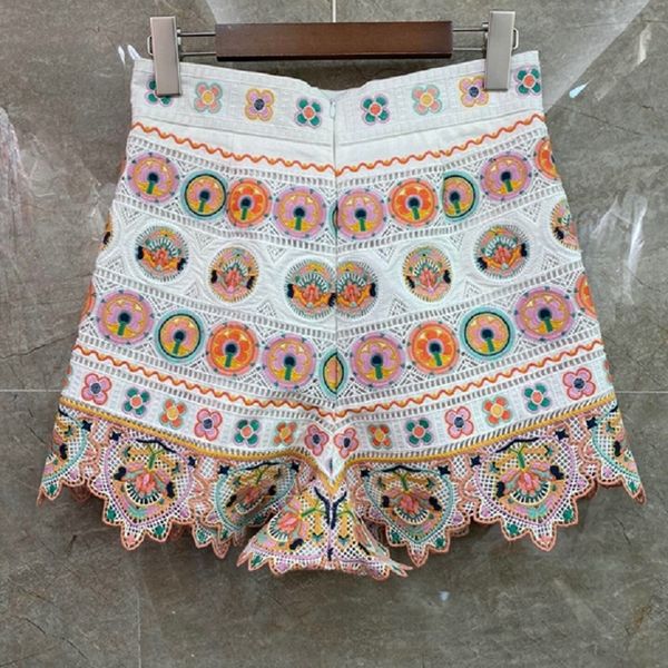 

shorts linen shorts 2021 summer clothes women vintage national style embroidery casual ladies boho short pants, White;black
