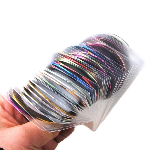 

all for nail 30pcs striping tape line art decoration sticker diy stickers mix color rolls1, Silver;gold