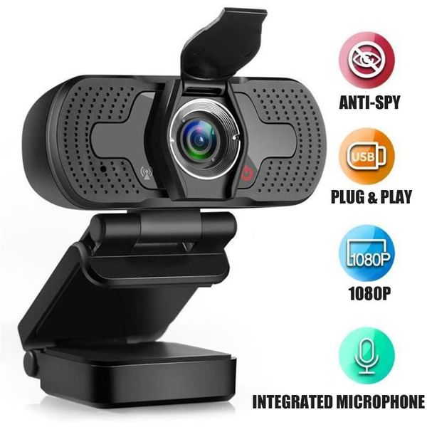 

webcams 1080p hd webcam with cover mic pc deskweb camera mini computer webcamera driver video conference recording work