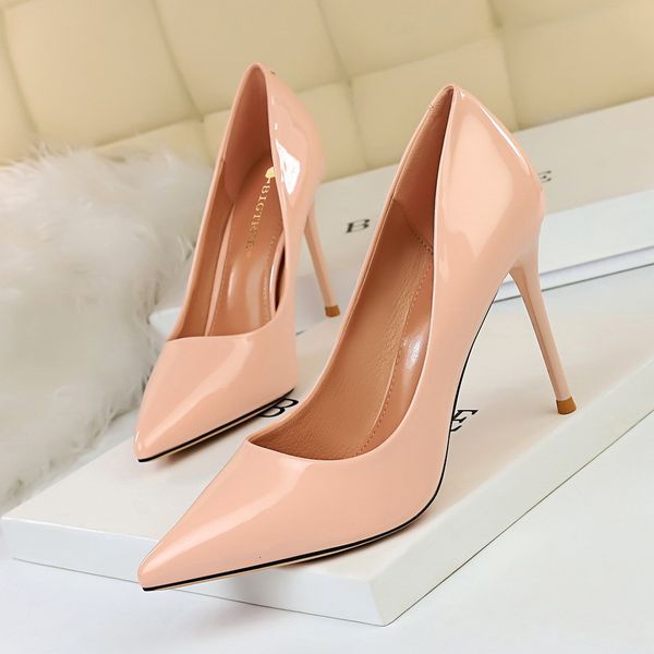 

sandals plus size color women pump single shoe female heel patent leather ladies wedding party woman gladiator 5muc, Black