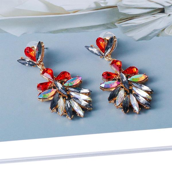 

dangle & chandelier 2021 fashion colorful retro crystal earrings multi-layer rhinestone friendship gifts jewelry accessories for women, Silver