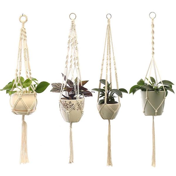 

other garden supplies handmade macrame flowerpot net vintage hanging basket plant hangers cotton pot rope balcony decor