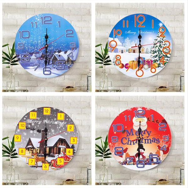 

wall clocks 30cm christmas clock xmas party decorative round for bedroom living room without battery gifts family