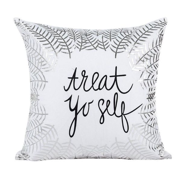 

silver printing pillow case sofa bed cover waist throw cushion home decor pillowcases kussensloop