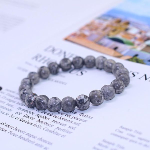 

charm bracelets 2021 fashion honorable gray beaded for men classic nature stone beads bracelets&bangles homme yoga jewelry gift, Golden;silver