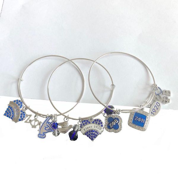 

bangle hand made blue crystal sorority heart handsign 1920 zeta phi beta dove bangles bracelet, Black