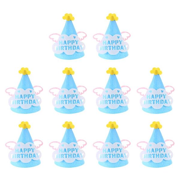 Chapéus de festa 10 pcs lindo aniversário cone pano bebê