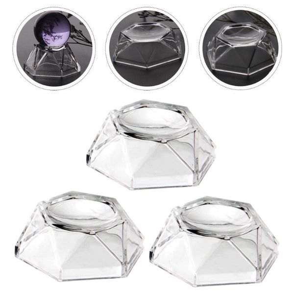 

novelty items 3pcs crystal display base acrylic round stand (transparent)