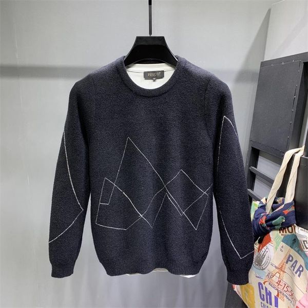 

men's sweaters 2021 spring autumn mens fashion casual long sleeve men pullover fit knitted round neck male sweater warm e111, White;black